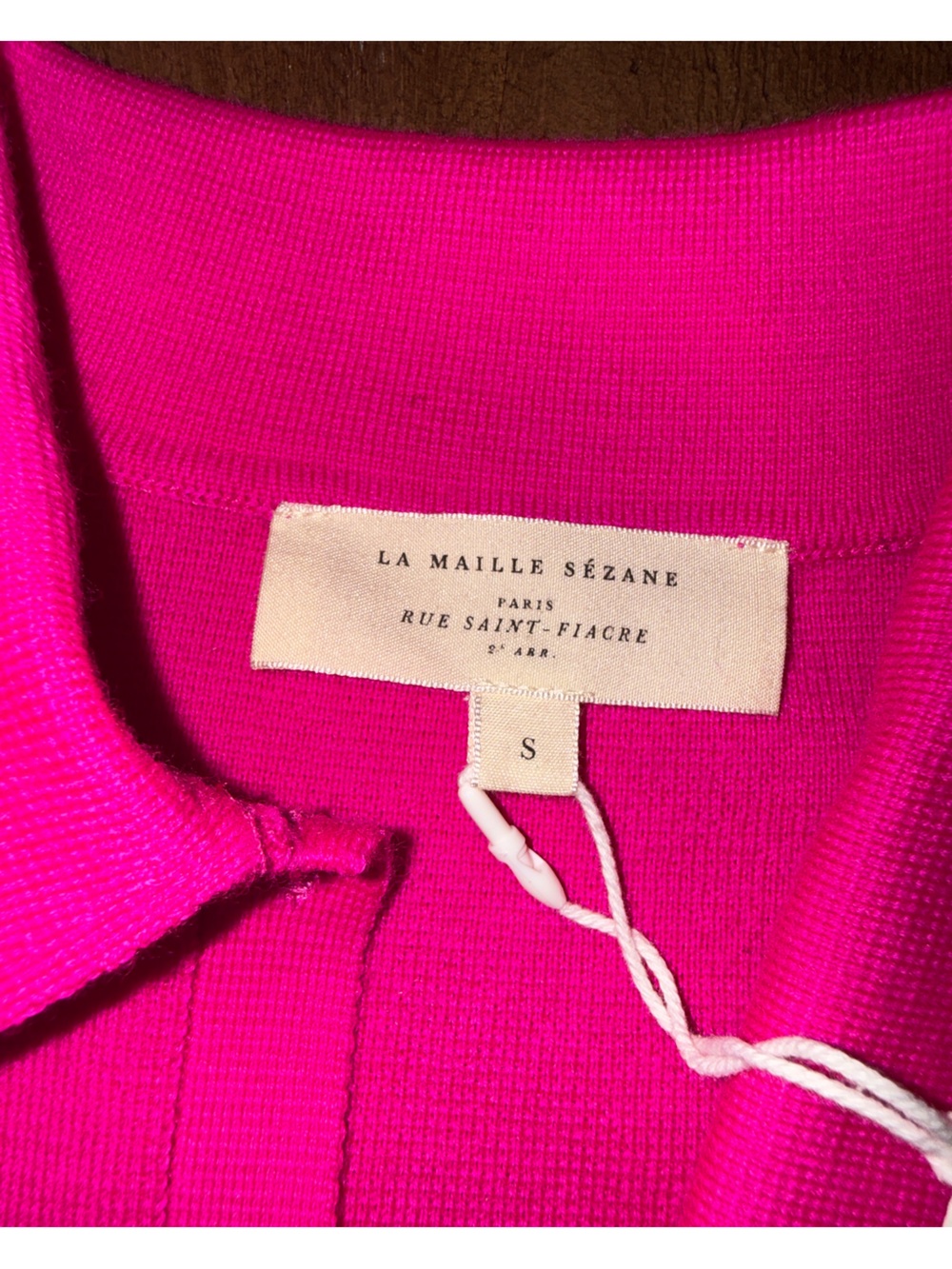 Sézane Emily Cardigan in Bright Rose - Picture 2 of 4
